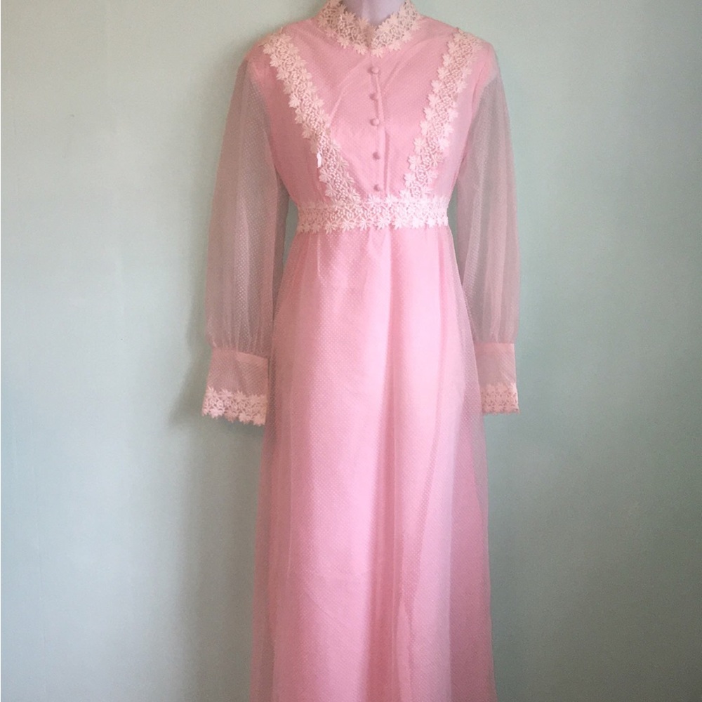 Vintage 60's 70s Flower Child Cottagecore Festival Maxi Dress Est Sz 8/10